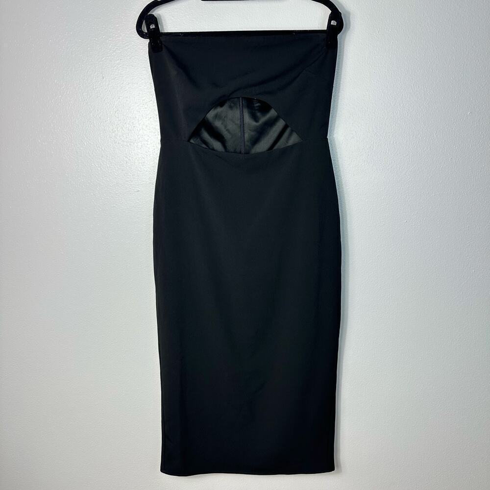 Lovers + Friends REVOLVE Dress Denise Midi Strapless Cutout Party Black M - Picture 2 of 8
